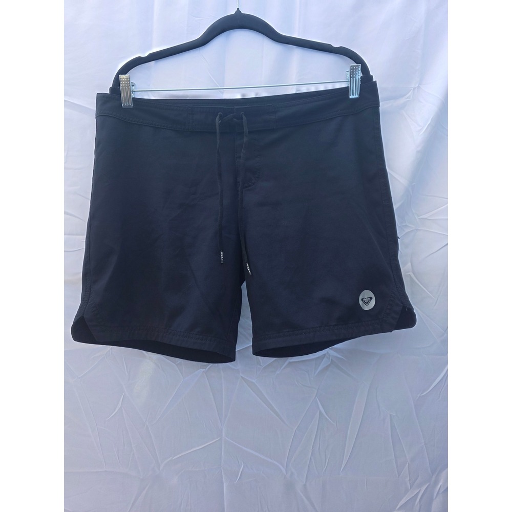 Roxy Womens Board Shorts Black Swim Surf Trunks Size Large L/12 Lace Up Front
